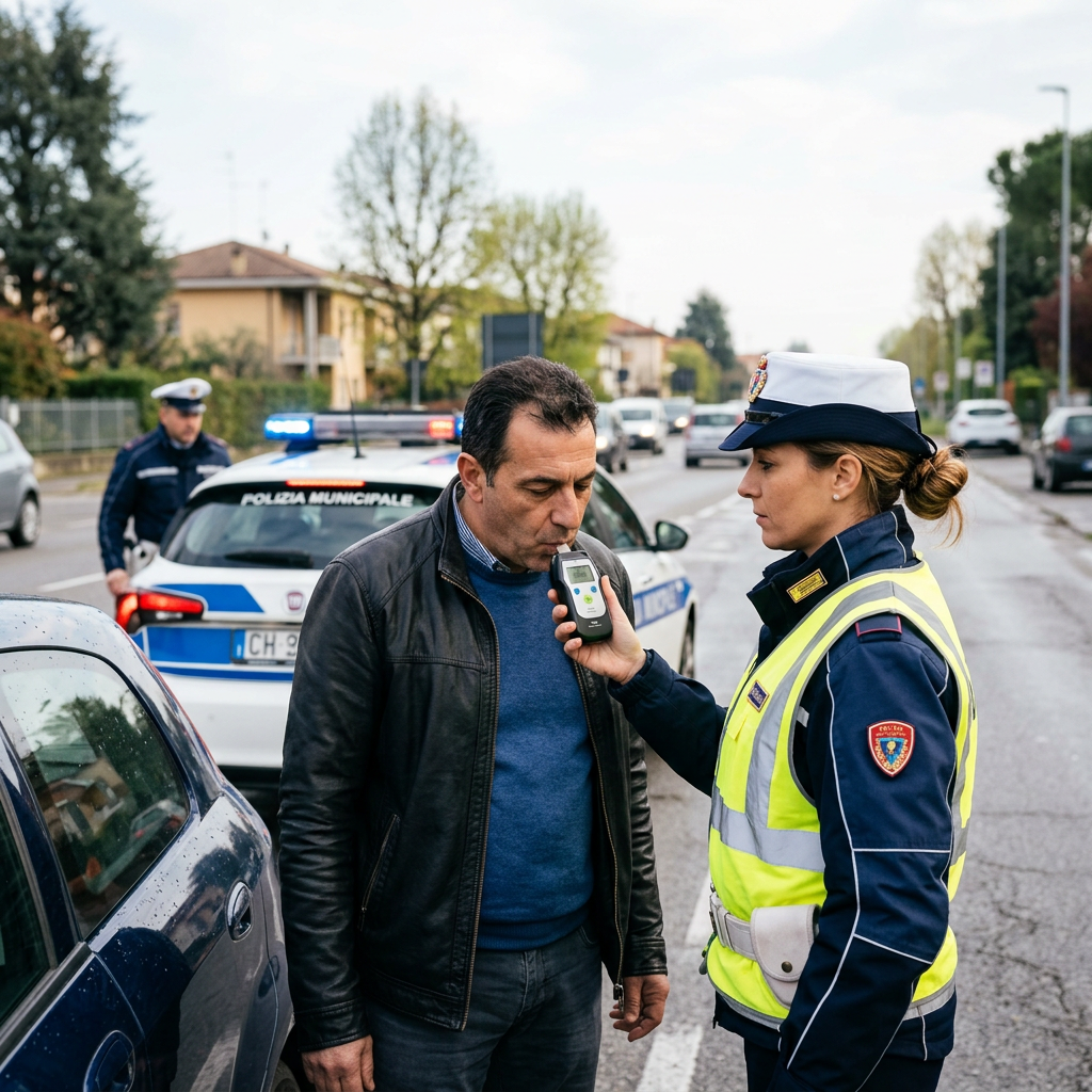 Conducente sottoposto all'etilometro durante controllo