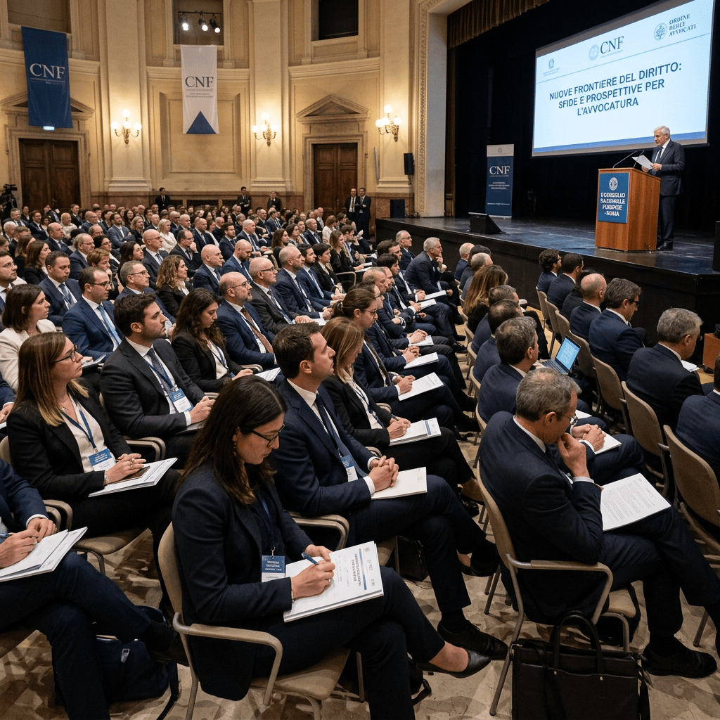 Speaker addresses a seated audience at a CNF legal conference