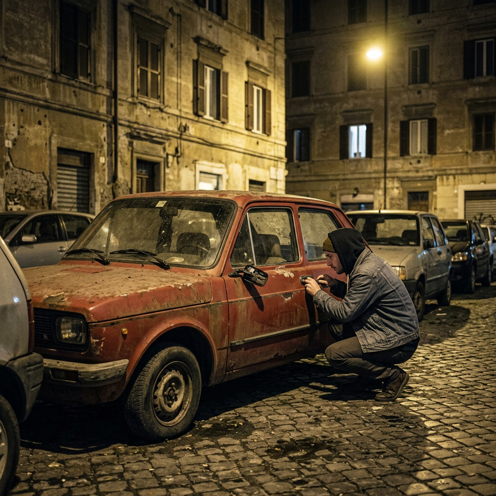 Persona tenta di rubare un’auto vecchia